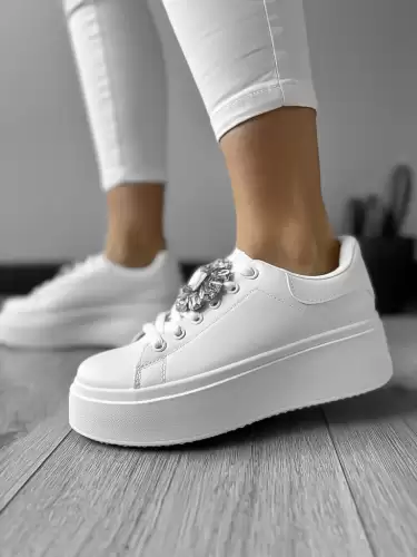 Adidasi dama casual albi 221 T5-1