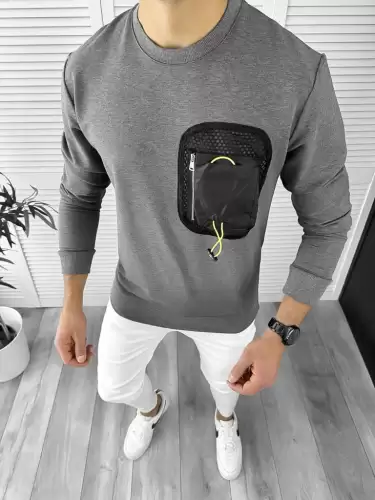 Bluza barbati gri slim fit K205 i14-2