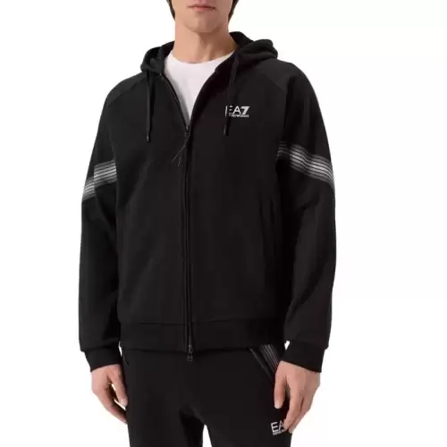 Bluza cu fermoar EA7 TRAIN 7 LINES M HOODIE FZ TAPE