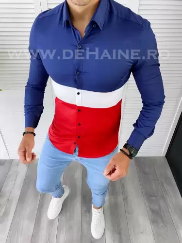 Camasa barbati bleumarin slim fit B4971 D4-4.3