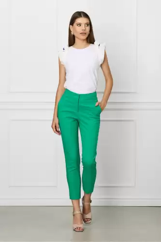 Pantaloni Callisto office verde crud