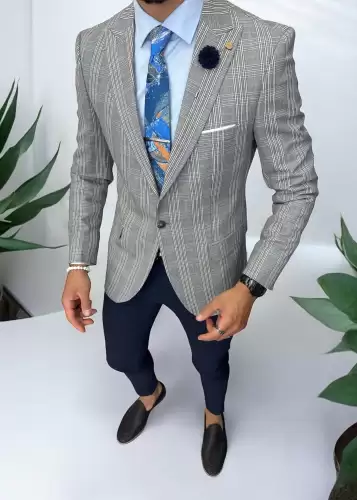 Sacou barbati slim fit gri 1031 20-4