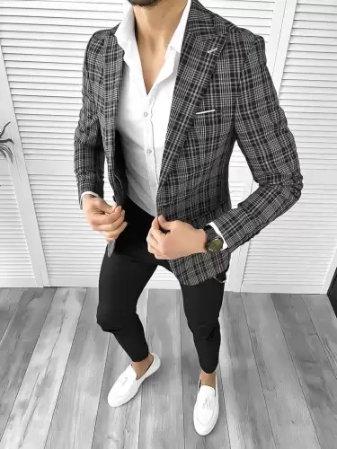 Sacou barbati slim fit gri 1162 29-3.1