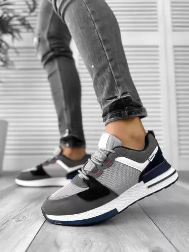 Adidasi barbati casual gri inchis B018 N3-4