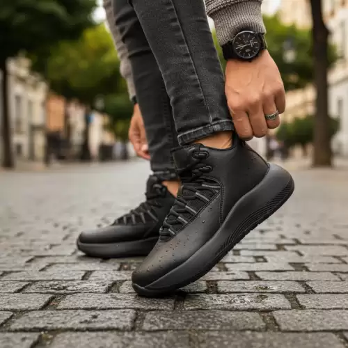 Adidasi barbati casual  inalti  negri    AAA N1-3