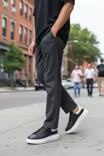 Adidasi barbati casual  negri cu alb 6626