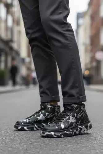 Adidasi barbati casual negri cu gri 6617