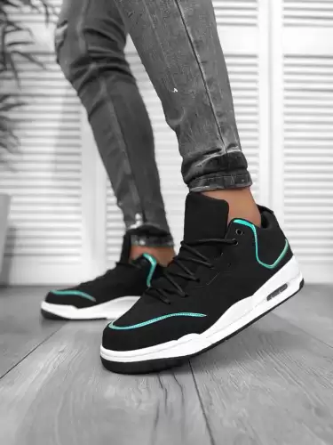 Adidasi barbati casual  negru cu verde 5919  N4-4