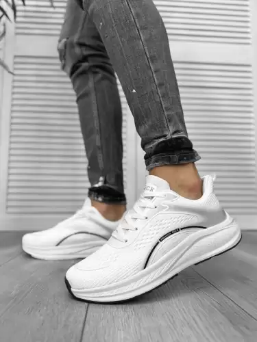 Adidasi barbati  din panza  albi A03  N5-4