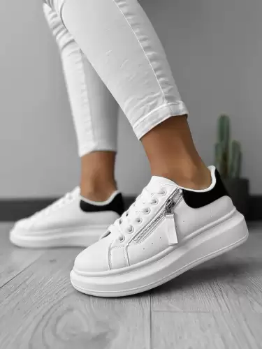 Adidasi dama albi cu negru K05 N10-1