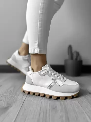 Adidasi dama casual albi 219 T53-3