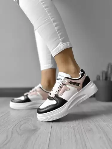 Adidasi dama casual cu talpa inalta negri CL2407 T53-3