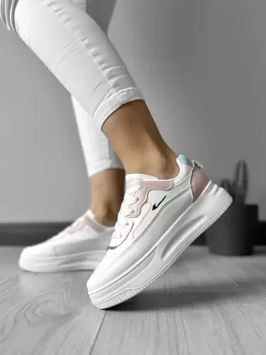 Adidasi dama casual cu talpa inalta  roz CL2403 T5-1