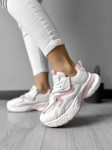 Adidasi dama casual cu talpa inalta  roz CL2405 t5-1