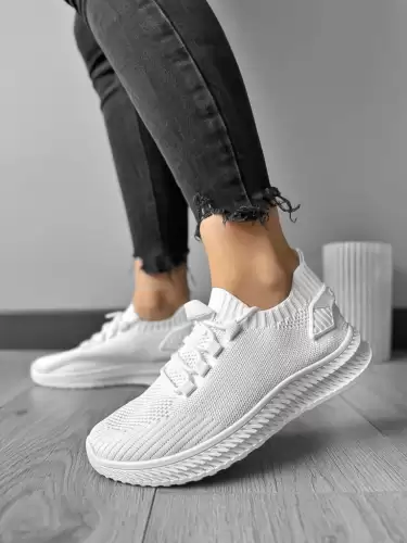 Adidasi dama casual din panza albi 91 T13-1