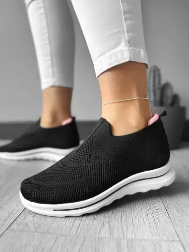 Adidasi dama casual din panza  negri H60 T55-3