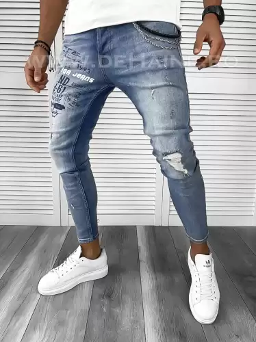 Blugi barbati conici albastri 363 G5-2