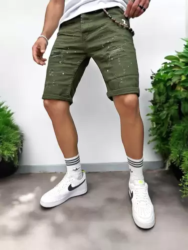 Blugi barbati scurti conici kaki 5716 H6-5