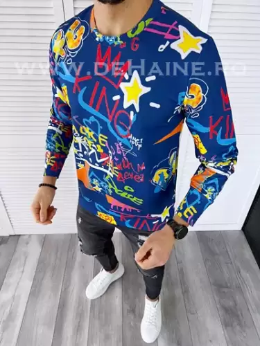Bluza barbati bleumarin slim fit din silon B7660 D6-5.1