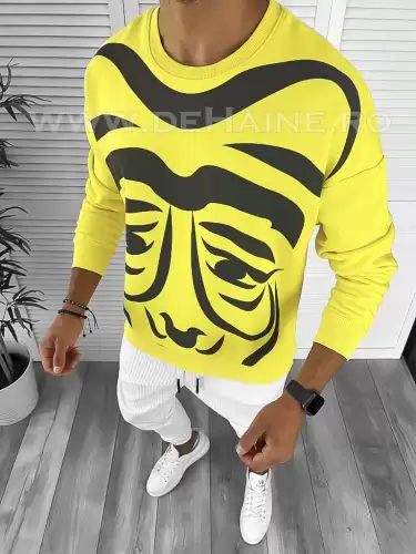 Bluza barbati galbena oversize K236 O2-5.1