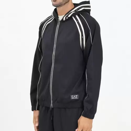 Bluza cu fermoar EA7 TRAIN LOGO SERIES M TAPE HOODIE FZ PA