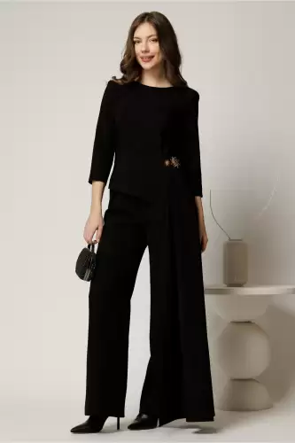 Bluza neagra dama asimetrica de ocazie