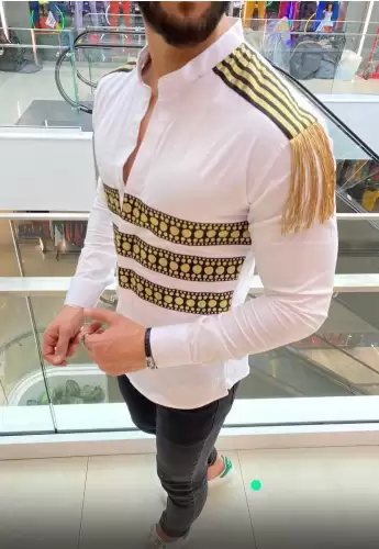 Camasa barbati alba slim fit pentru evenimente B8561 N8-3.1