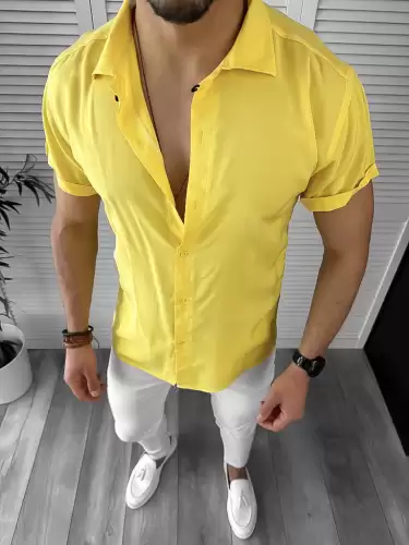 Camasa barbati casual galbena 12489 O3-3.3