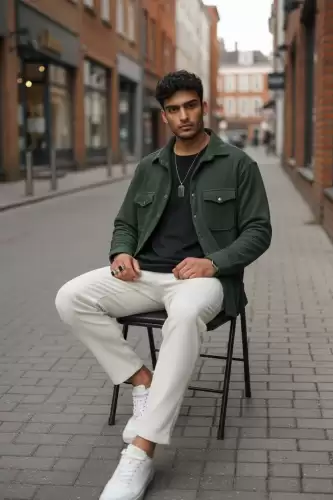 Camasa barbati casual kaki  12915