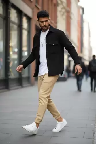 Camasa barbati casual neagra 12991