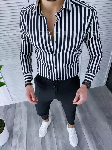 Camasa barbati cu dungi slim fit B3723 9-5