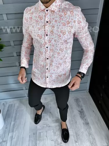 Camasa barbati cu imprimeu slim fit A5841   N7-4.2