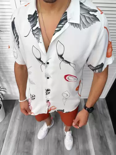 Camasa barbati de vara  maneca scurta  cu imprimeu 13084 D4-3.3