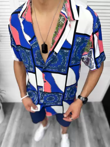 Camasa barbati de vara  maneca scurta  cu imprimeu 13096 D4-3.1