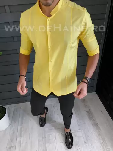 Camasa barbati galbena slim fit B1318 P19-2.1