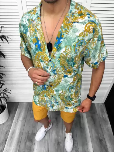 Camasa barbati PREMIUM   maneca scurta  cu imprimeu 13051 28-3.3