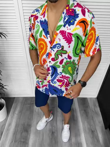 Camasa barbati PREMIUM   maneca scusta  cu imprimeu 13170 D4-3.3