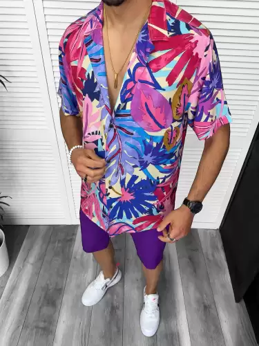 Camasa barbati PREMIUM maneca scusta cu imprimeu 13172 D5-3.1