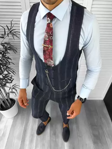 Compleu barbati Vesta + Pantaloni bleumarin inchis B5517 X4