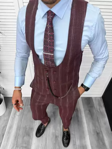 Compleu barbati Vesta + Pantaloni grena B5517 P18-3.1 *