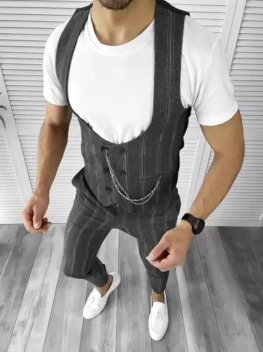 Compleu barbati Vesta + Pantaloni gri inchis 11614 V2