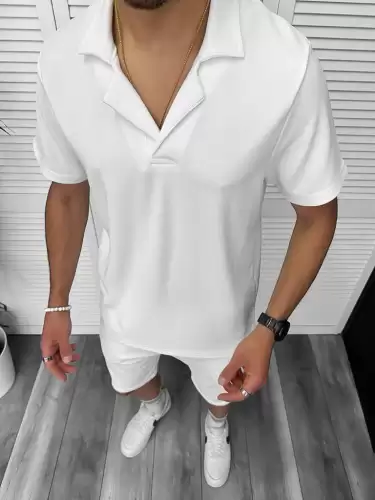 Compleu de vara  alb  triocu + pantaloni 8207A  D6-3.3