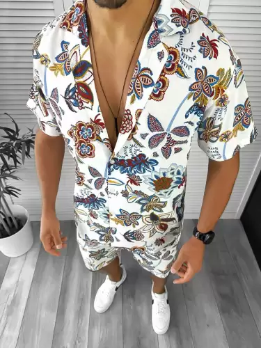 Compleu de vara camasa imprimeu + pantaloni 12748 30-3