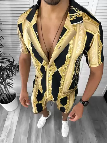 Compleu de vara camasa imprimeu  + pantaloni 12767 O2-4.3