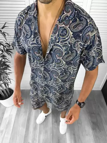 Compleu de vara camasa imprimeu  + pantaloni 12780 D10-5