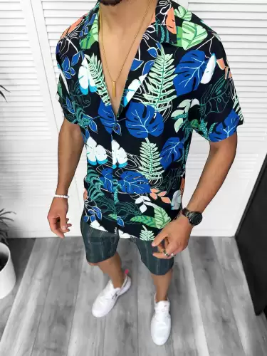 Compleu de vara camasa imprimeu  + pantaloni 13229