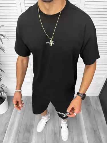 Compleu de vara  negru  tricou + pantaloni y250 O2-2.2