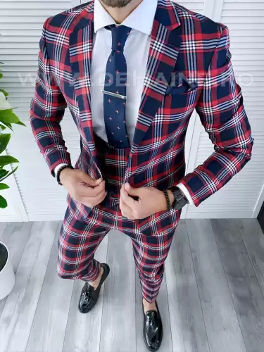Costum barbati slim fit (SACOU + Pantaloni)  4227  N8-4.2