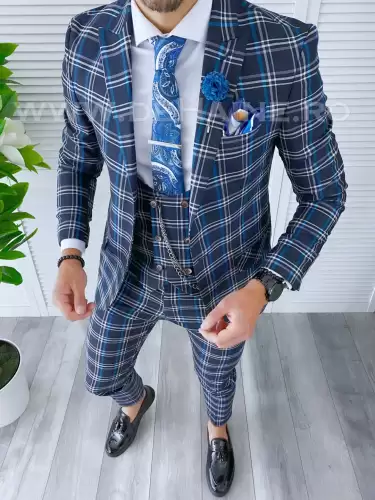 Costum barbati slim fit + Vesta A7800   i15-1
