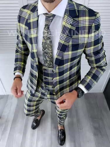 Costum barbati slim fit + Vesta B4225  S2-1